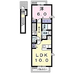 プリムローズ 1LDKの間取図画像
