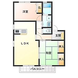 メゾンドシャルマンA 2LDKの間取図画像