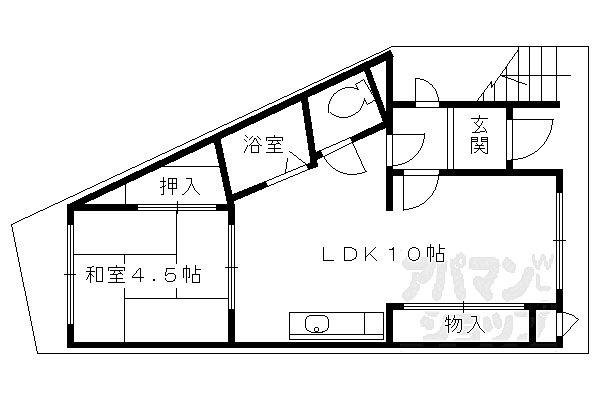 京都府京都市右京区西京極西川町(賃貸アパート1LDK・1階・28.00㎡)の写真 その2