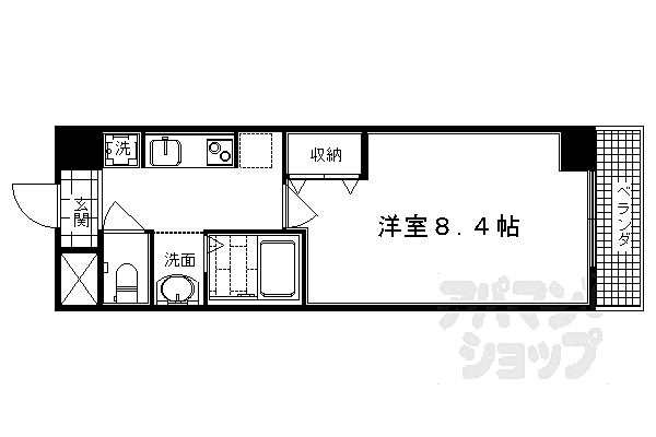 京都府京都市右京区西京極橋詰町(賃貸マンション1K・3階・25.25㎡)の写真 その2