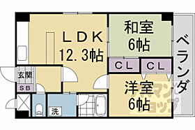 クレセント・オークス 203 ｜ 京都府京都市西京区樫原蛸田町（賃貸マンション2LDK・2階・56.80㎡） その2