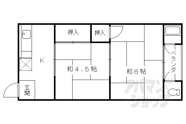 みそのハイツ 11｜京都府京都市西京区松尾大利町(賃貸アパート2DK・2階・31.03㎡)の写真 その2