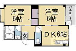 コーポ湯浅 3階2DKの間取り