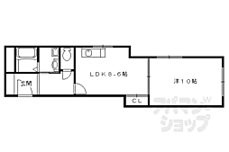 京福電気鉄道北野線 宇多野駅 徒歩13分の賃貸マンション 3階1DKの間取り