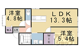 フレグランス松尾 106 ｜ 京都府京都市西京区嵐山内田町（賃貸アパート2LDK・1階・52.00㎡） その2