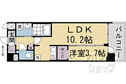 JR東海道・山陽本線 西大路駅 徒歩12分の賃貸マンション 4階1LDKの間取り