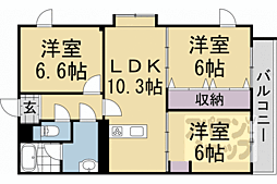 ロイヤルコートワダ 3LDKの間取図画像
