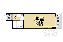 ヴィラ曽我部 1Kの間取図画像