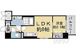 阪急京都本線 西京極駅 徒歩10分の賃貸マンション 5階1LDKの間取り