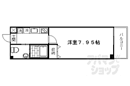 阪急京都本線 西院駅 徒歩9分の賃貸マンション 1階1Kの間取り