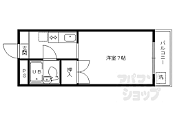 阪急京都本線 西京極駅 徒歩7分の賃貸マンション 1階1Kの間取り