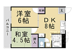 市ノ前ハイツ 3階2DKの間取り