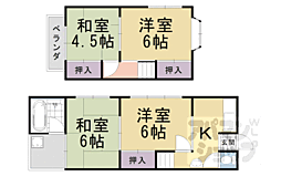 崗崎氏の貸家 4Kの間取り