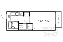 阪急京都本線 西京極駅 徒歩15分の賃貸アパート 1階1Kの間取り