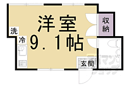 JR山陰本線 嵯峨嵐山駅 徒歩4分の賃貸マンション 3階ワンルームの間取り