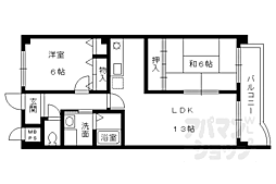 グランビア桂 2階2LDKの間取り