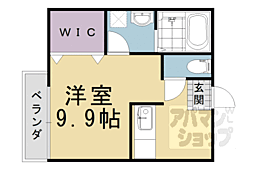 グランデ長岡 2階ワンルームの間取り