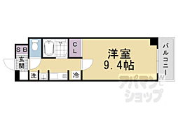 レイディアンスII 5階1Kの間取り