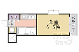 ジョイフル桂 4階1Kの間取り