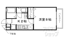 ウィルコート山崎 2階1Kの間取り
