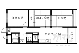 サンコーポ安井 4階3LDKの間取り