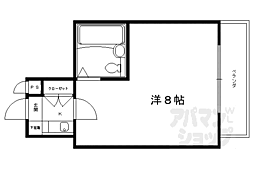 阪急京都本線 西院駅 徒歩6分の賃貸マンション 2階1Kの間取り