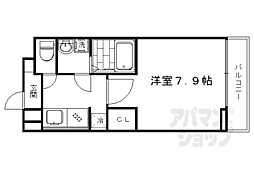 阪急京都本線 西京極駅 徒歩9分の賃貸アパート 1階1Kの間取り