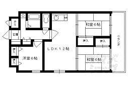 JR東海道・山陽本線 桂川駅 徒歩7分の賃貸マンション 3階3LDKの間取り