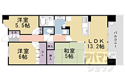 京都桂川つむぎの街　ブライトスクエア 4階3LDKの間取り