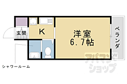 フロイデ東向日 3階1Kの間取り