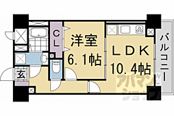 JR山陰本線 並河駅 徒歩8分の賃貸マンション 5階1LDKの間取り