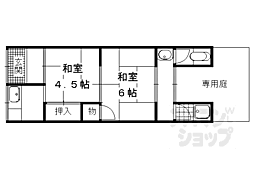 大原野上羽町貸家22−1 2 2Kの間取り