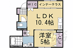 JR東海道・山陽本線 長岡京駅 徒歩31分の賃貸アパート 1階1LDKの間取り