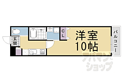 レジデンス東向日 3階1Kの間取り