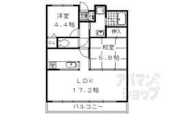 ルミエール・ウエスト 3階2LDKの間取り