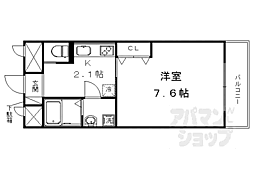 JR山陰本線 太秦駅 徒歩5分の賃貸マンション 1階1Kの間取り