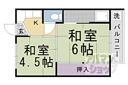 ビレッジハウス長岡3号棟 2Kの間取図画像