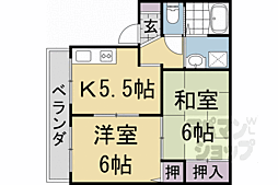 コーポ比恵 2Kの間取図画像
