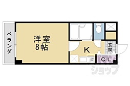 ブランベージュ桂 1Kの間取図画像