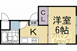 ペイトンプレイスM's 1Kの間取図画像