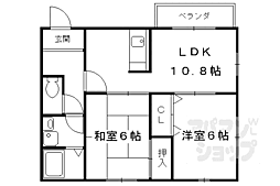 イーズコート桂2 2LDKの間取図画像