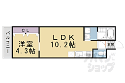 DearCourt野里 1LDKの間取図画像