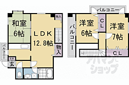 GARNETRESIDENCEkamikatsura 3LDKの間取図画像