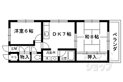 第二ニューシャトー長岡 2DKの間取図画像