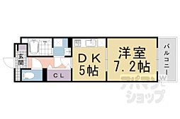 ヴィラデュース 1DKの間取図画像