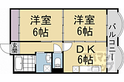 ハイツ長岡京 2DKの間取図画像