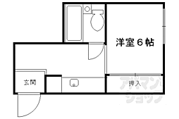 アビリティ桂 1Kの間取図画像