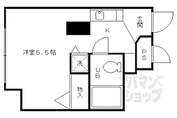 スタジオーネ桂 1Kの間取図画像