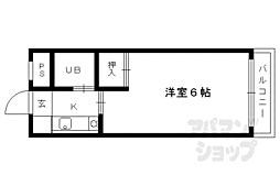 スペリオン桂 1Kの間取図画像