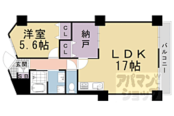 桂グランドハイツ 1LDKの間取図画像